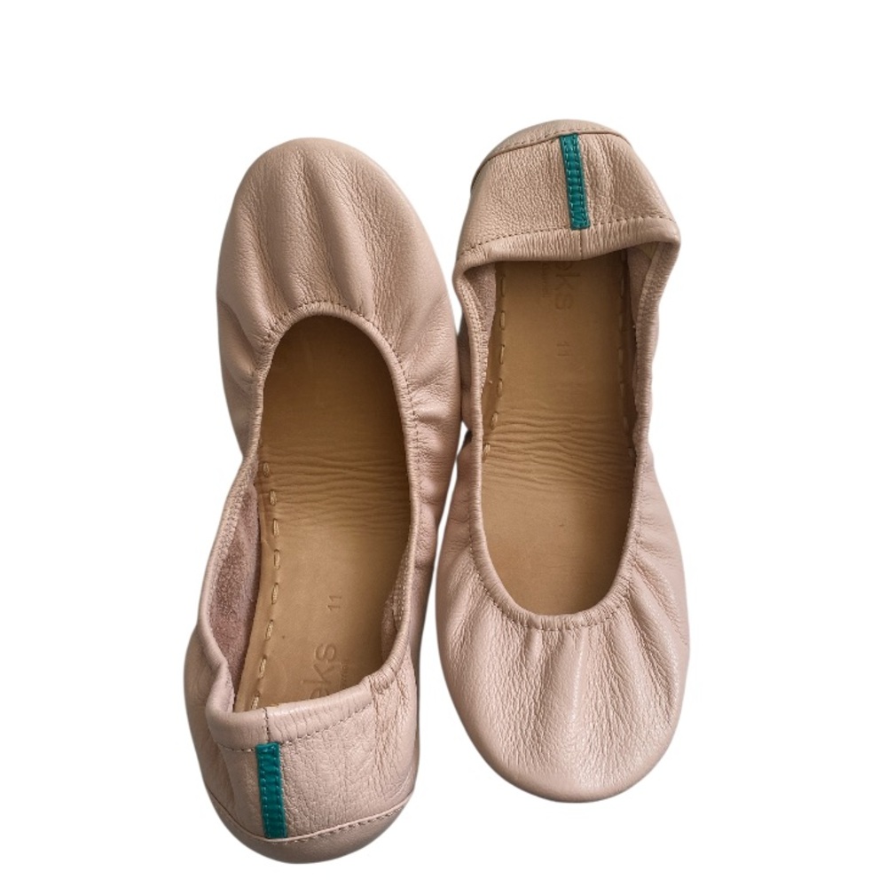 Tieks Ballet Flats in Blush Pink with Teal Accent